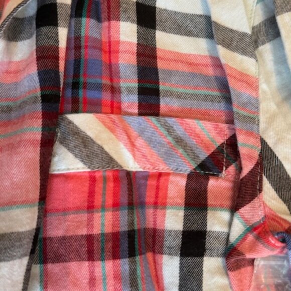 NWOT Victoria's Secret Turquoise & Pink Plaid Lightweight Flannel PJs - Size S - Picture 8 of 9